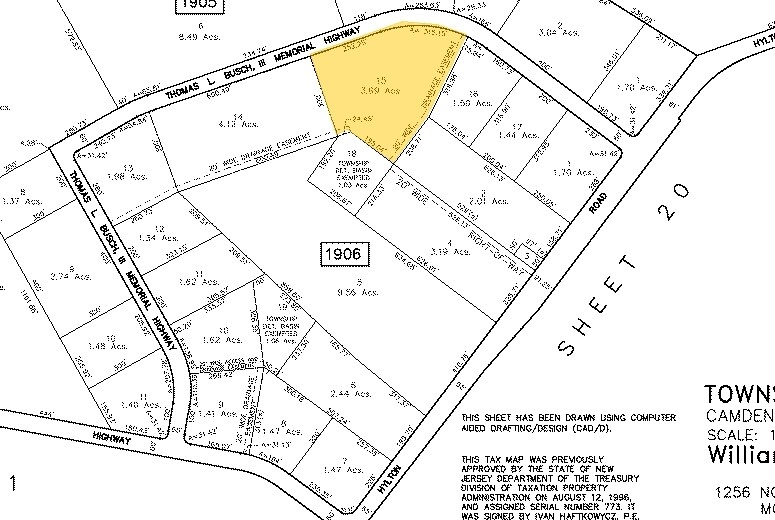 1045-1059 Thomas Busch Memorial Hwy, Pennsauken, NJ for lease - Plat Map - Image 2 of 10