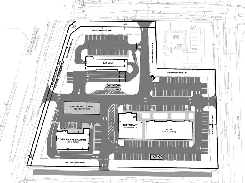 1229 N Green Bay Rd, Mount Pleasant, WI for lease - Site Plan - Image 2 of 2