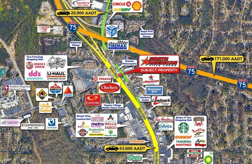 6340 Tara Blvd, Jonesboro, GA à vendre - Aérien - Image 2 de 3