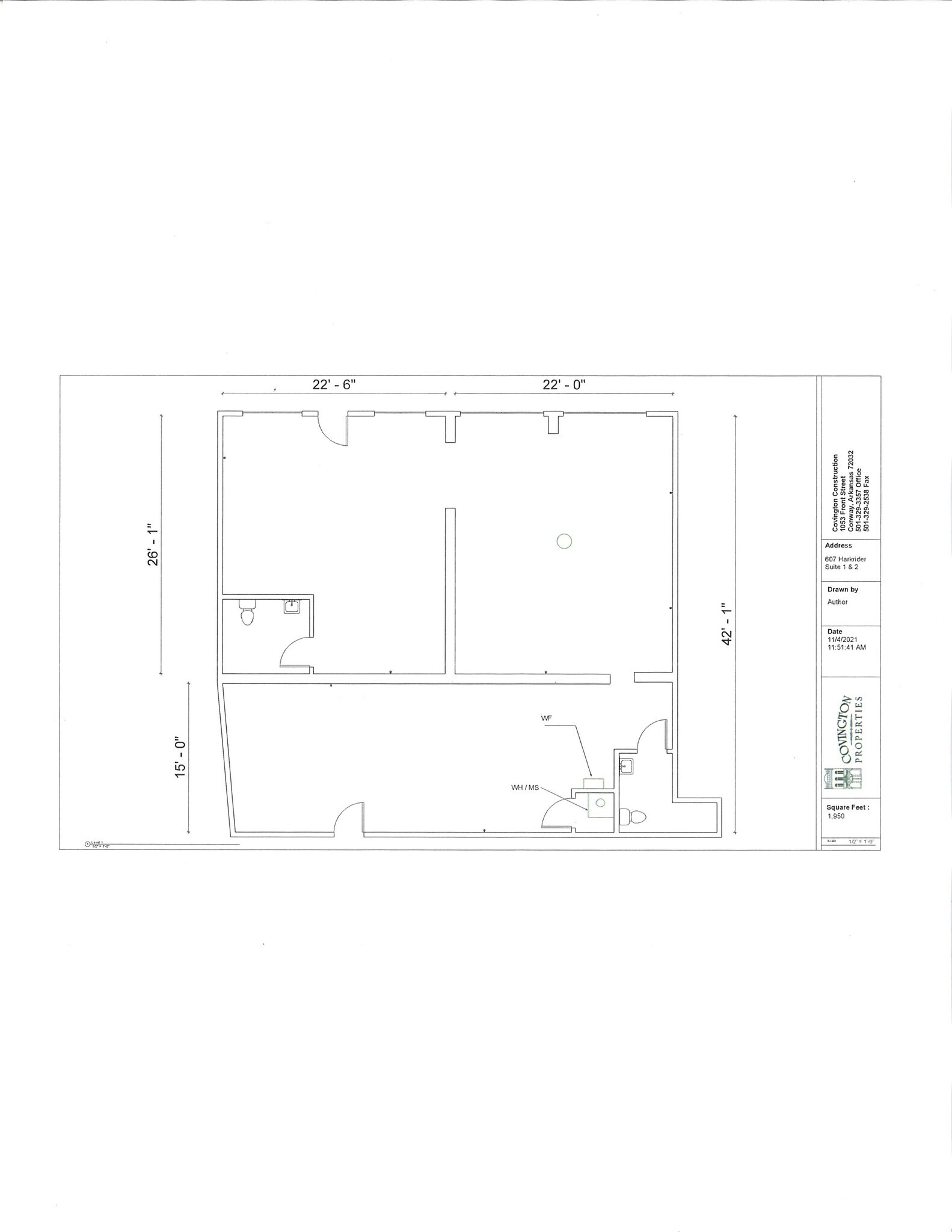 607 Harkrider St, Conway, AR for lease Floor Plan- Image 1 of 1