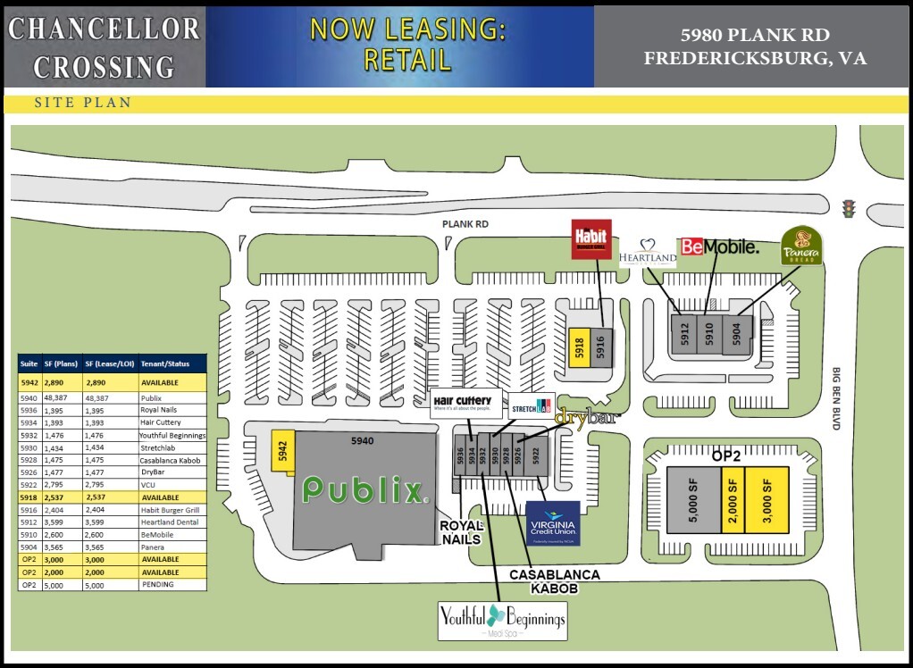 5980 Plank Rd, Fredericksburg, VA for lease Site Plan- Image 1 of 1