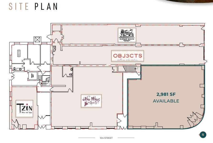 10113 104th St NW, Edmonton, AB à louer Plan de site- Image 1 de 1