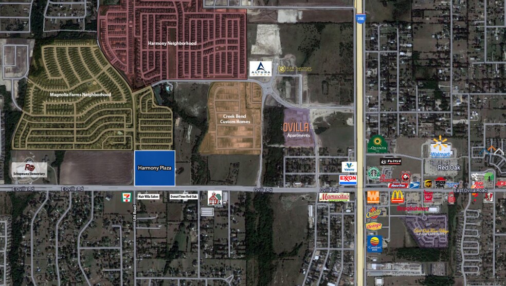 Ovilla Road & Uhl Road, Red Oak, TX for lease - Aerial - Image 2 of 2