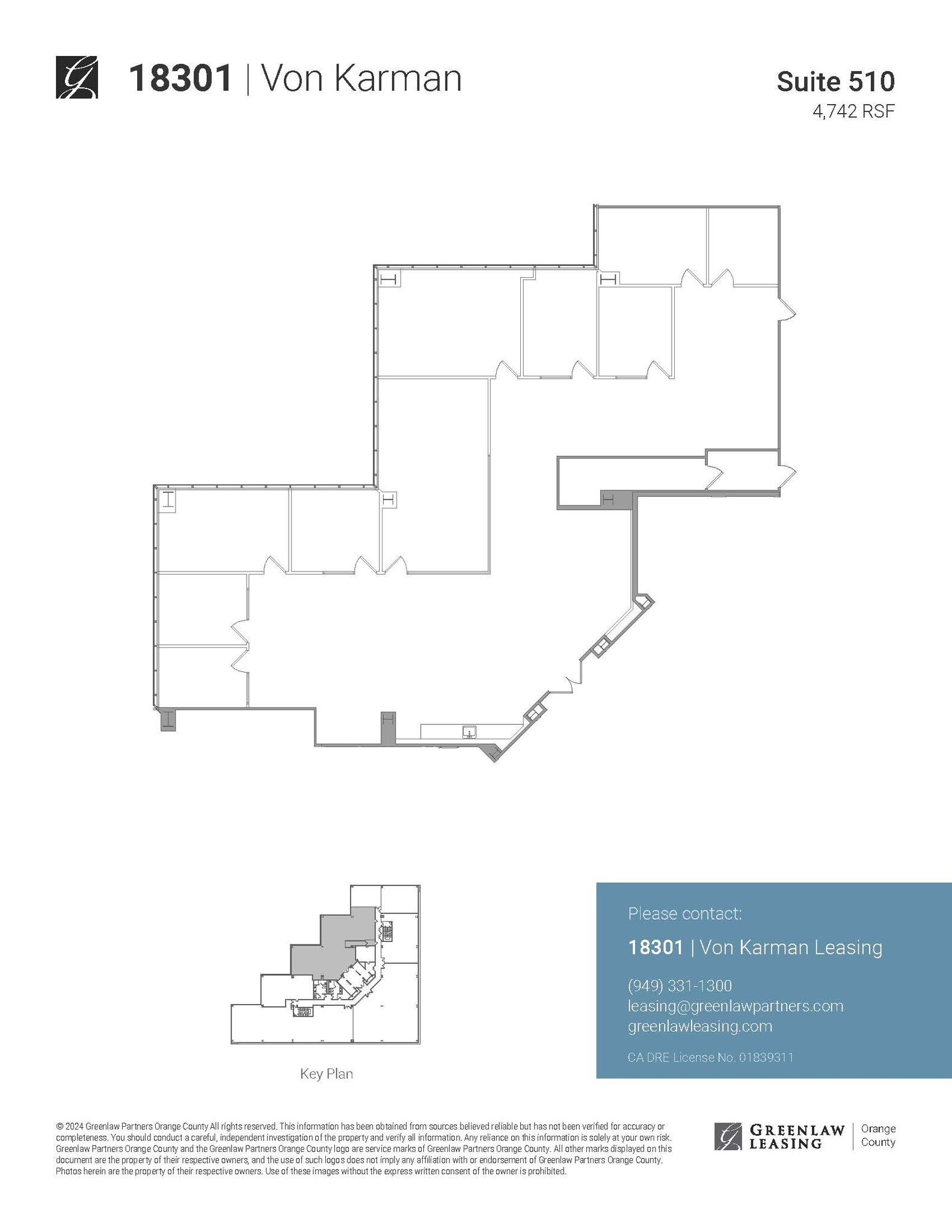 18201 Von Karman Ave, Irvine, CA à louer Plan d’étage- Image 1 de 1