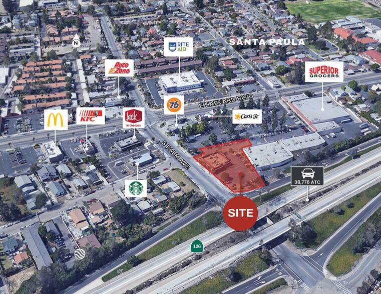 242-320 E Harvard Blvd, Santa Paula, CA for lease - Aerial - Image 1 of 5