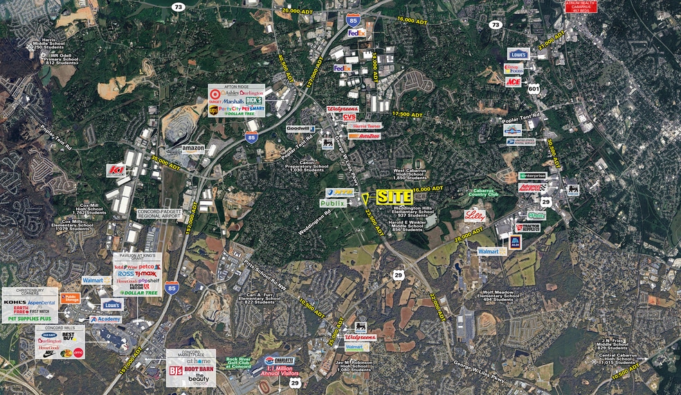 Weddington Rd & George W. Liles Pkwy Pkwy, Concord, NC for lease - Aerial - Image 2 of 4