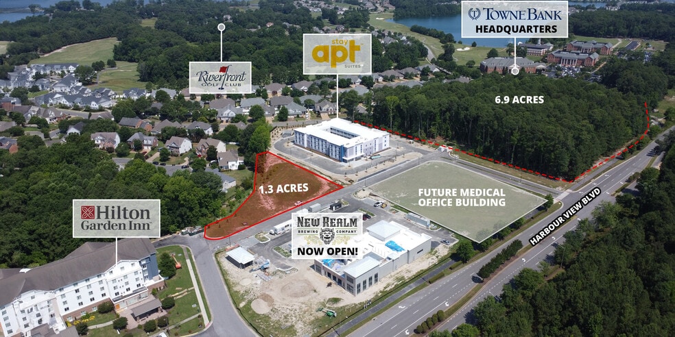 Harbour View Boulevard at Harbour Pointe Dr, Suffolk, VA for sale - Aerial - Image 2 of 6