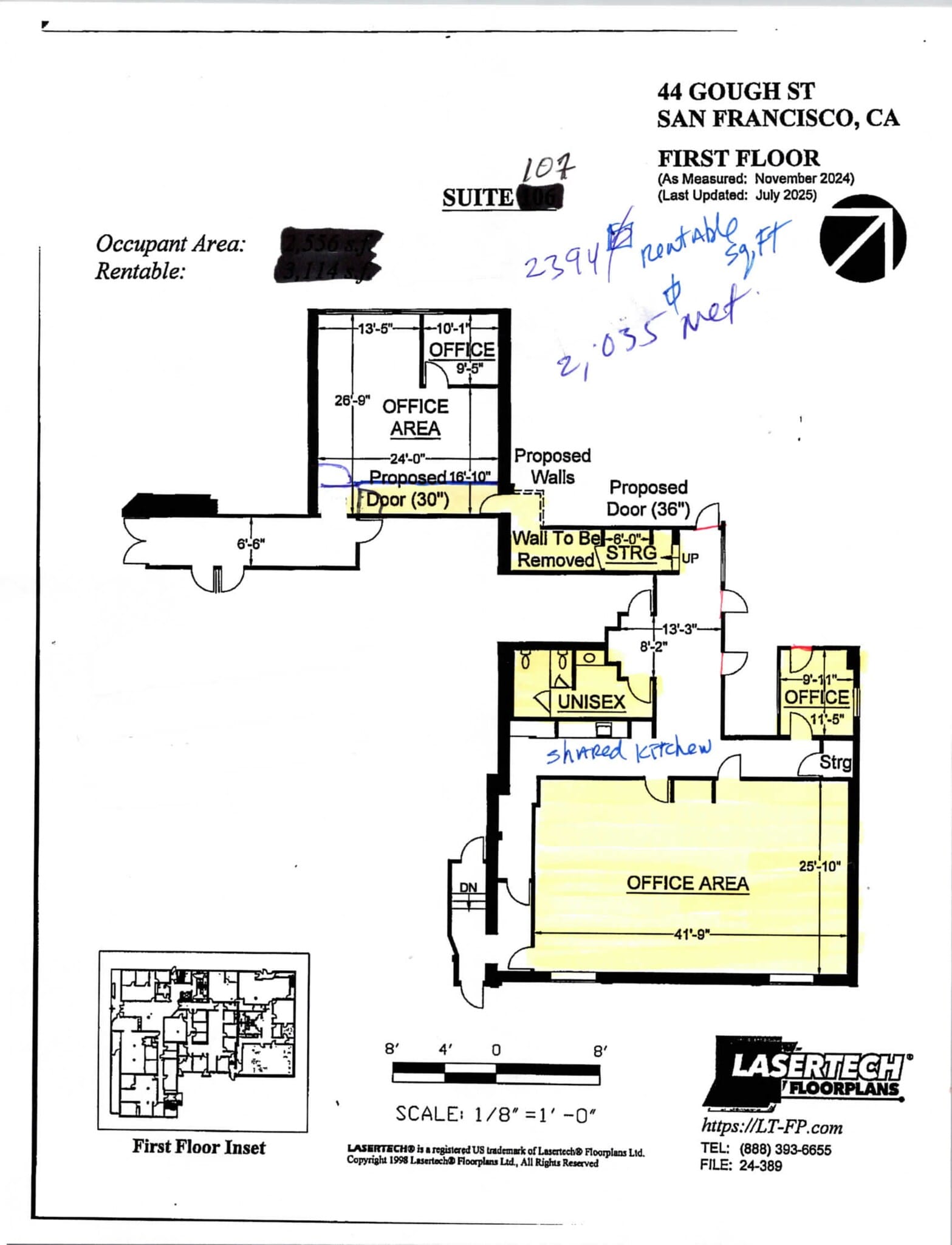 44 Gough St, San Francisco, CA for lease Floor Plan- Image 1 of 1