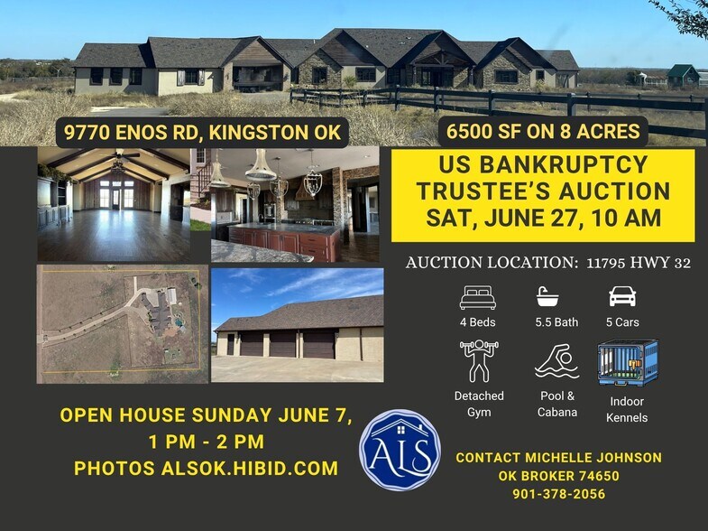 9770 Enos Rd, Kingston, OK à vendre - Photo du bâtiment - Image 1 de 2