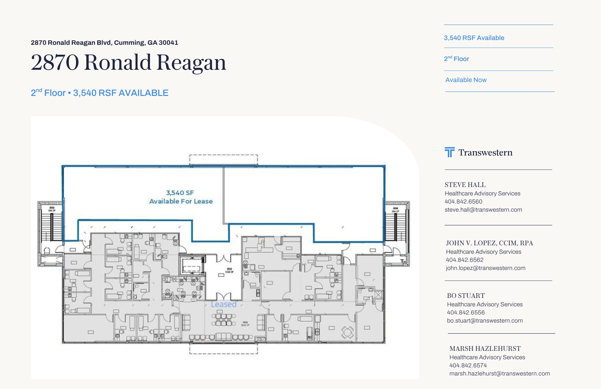 2870 Ronald Reagan, Cumming, GA for lease Floor Plan- Image 1 of 7