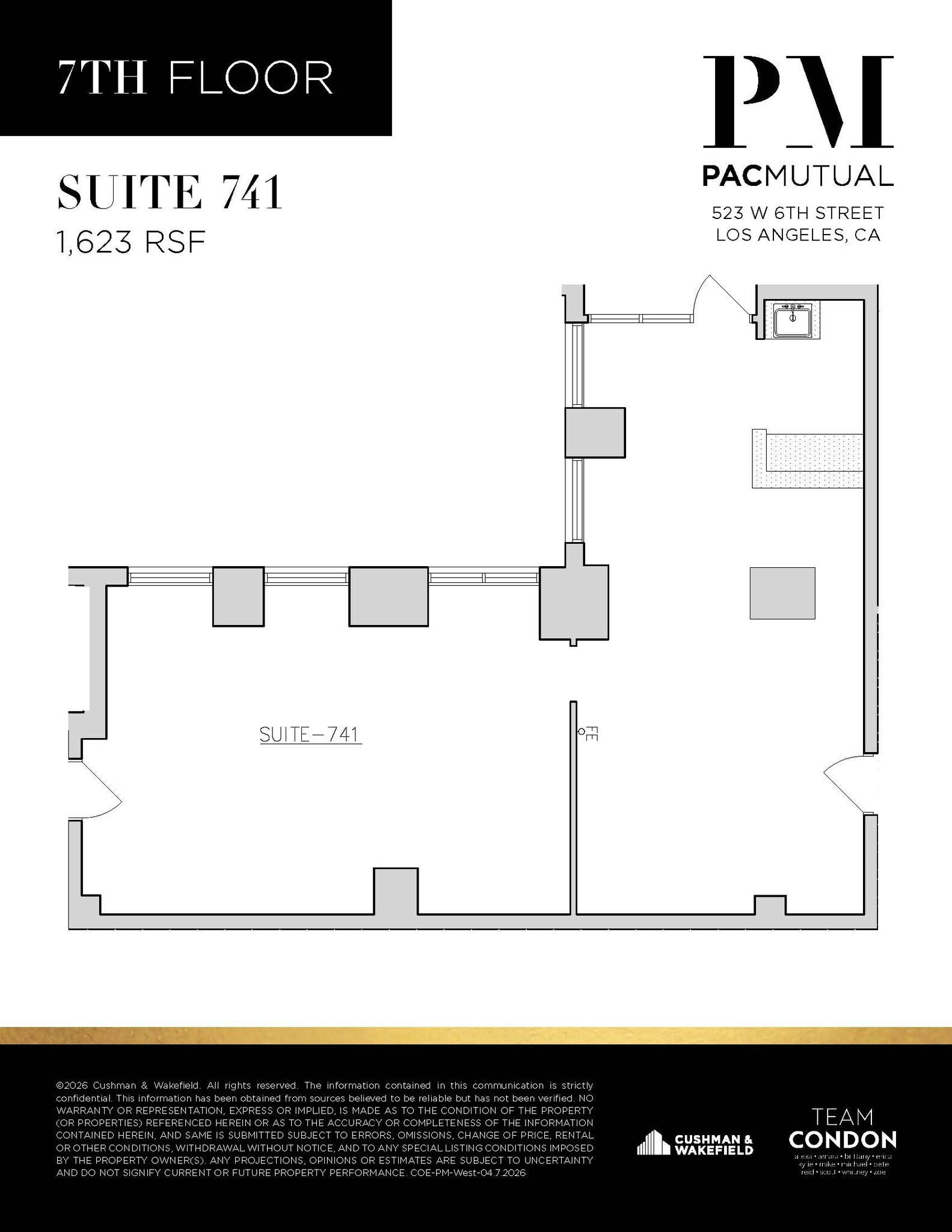 523 W 6th St, Los Angeles, CA à louer Plan d’étage- Image 1 de 1