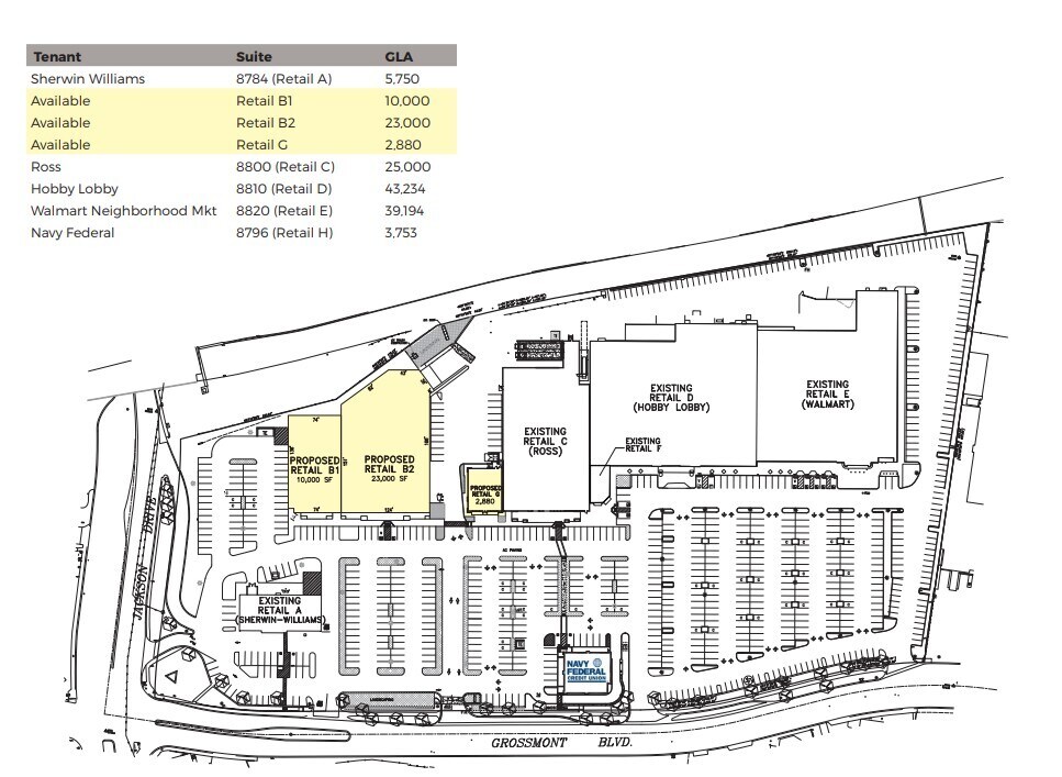 8780-8820 Grossmont Blvd, La Mesa, CA for lease Site Plan- Image 1 of 1