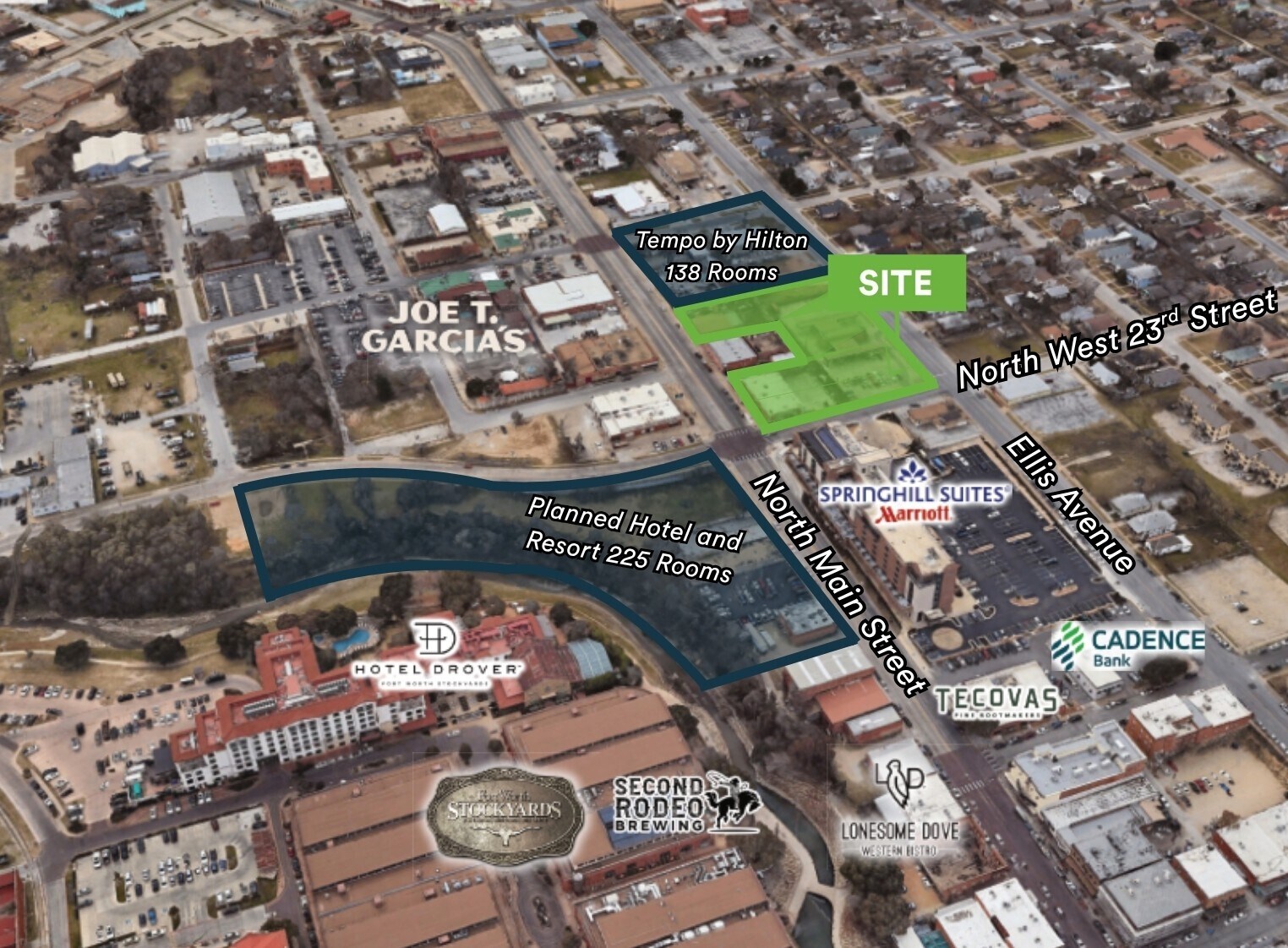 2225-2245 N Main St, Fort Worth, TX for lease Aerial- Image 1 of 6