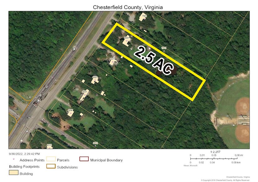 8001 Iron Bridge Rd, North Chesterfield, VA à vendre - Plan cadastral - Image 2 de 4