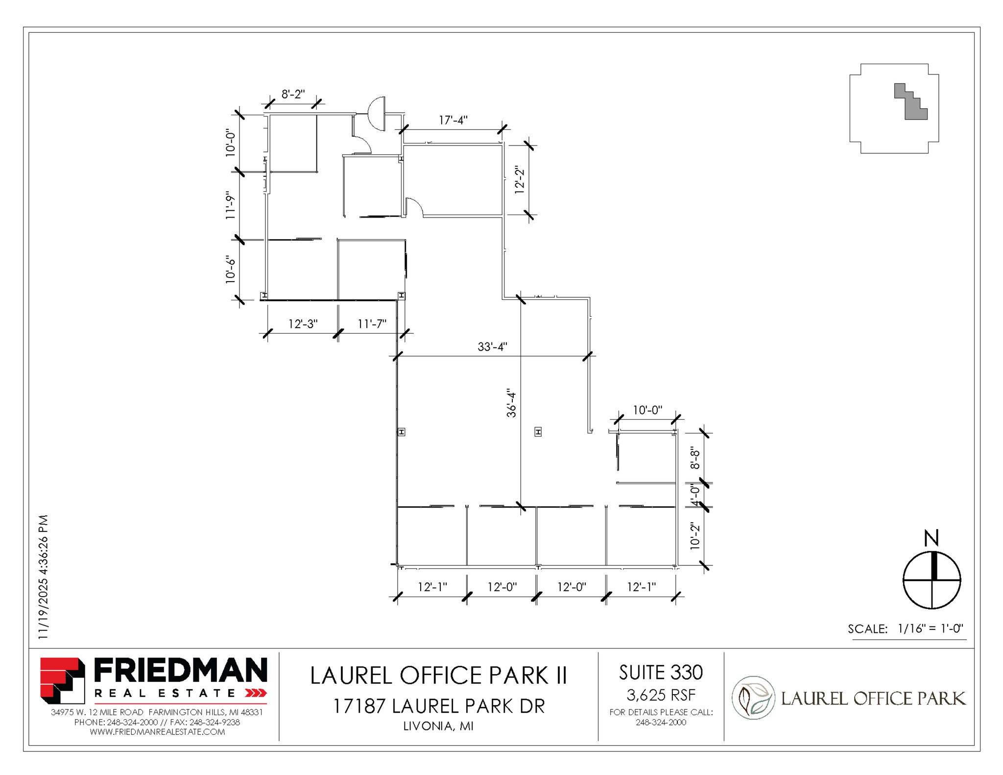 17187 N Laurel Park Dr, Livonia, MI for lease Floor Plan- Image 1 of 2