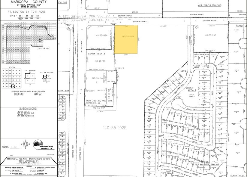 4441 E Southern Ave, Mesa, AZ à vendre - Plan cadastral - Image 2 de 8