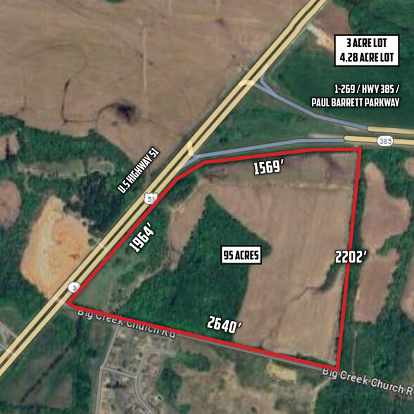 Southeast corner I-269/TN 385 @ US 51 hwy, Millington, TN à vendre - Plan cadastral - Image 2 de 5