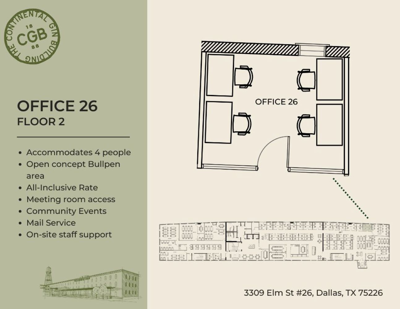 3309 Elm St, Dallas, TX à louer Plan d’étage- Image 1 de 1