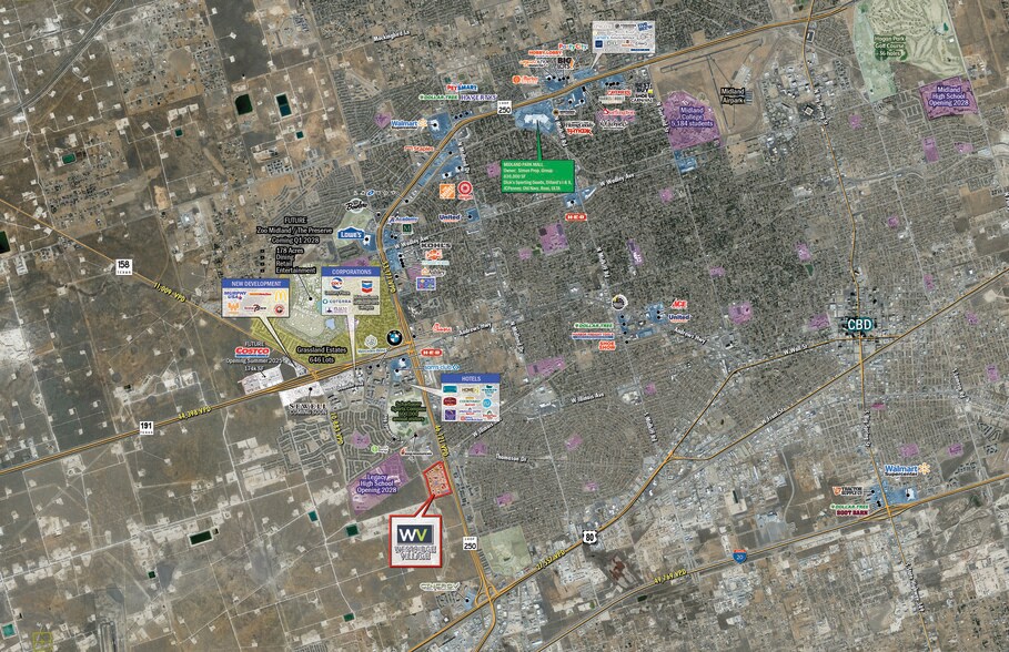 SWQ Loop 250 & Thomason Dr, Midland, TX à vendre - Aérien - Image 3 de 4