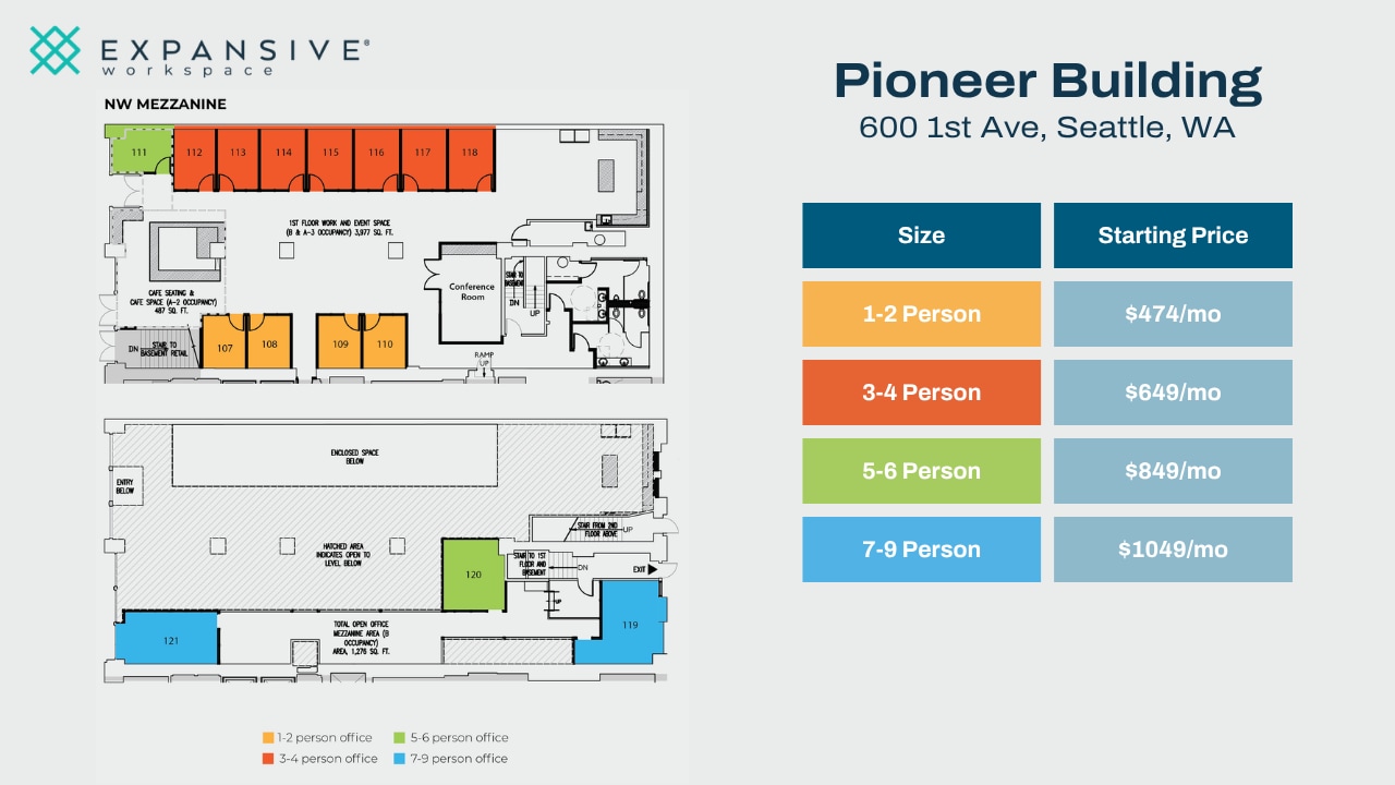 600 1st Ave, Seattle, WA à louer Plan d’étage- Image 1 de 4
