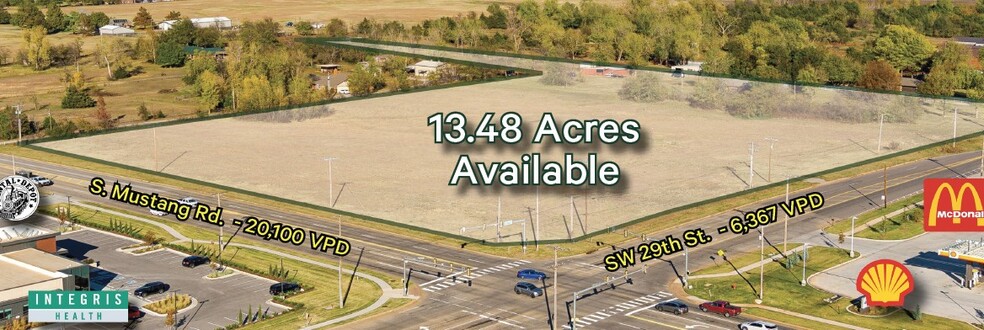 NE Corner of SW 29th St & S Mustang Rd, Yukon, OK for lease - Aerial - Image 2 of 4