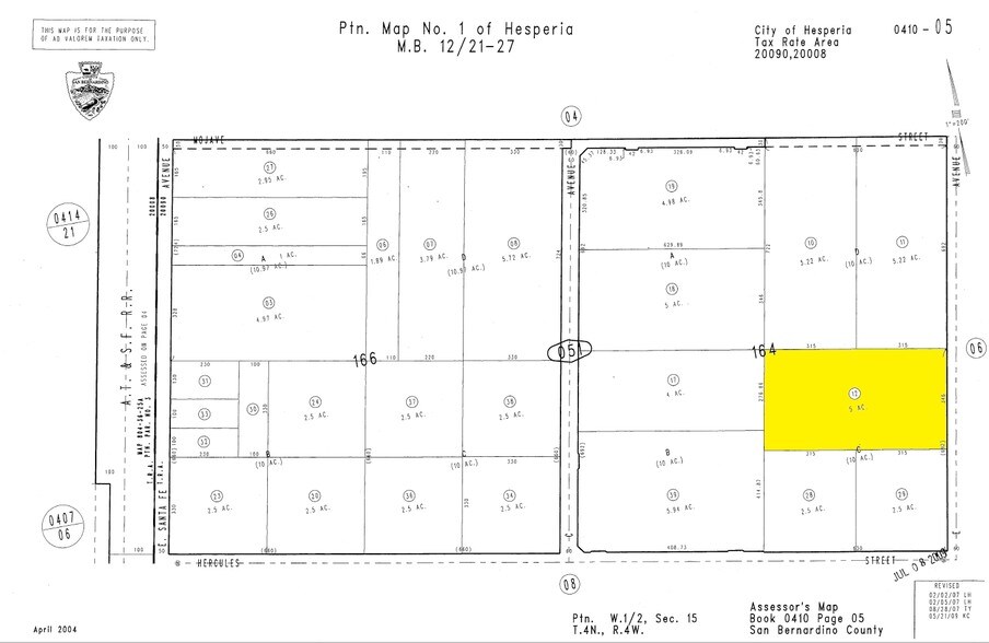9989 E Ave, Hesperia, CA à vendre - Plan cadastral - Image 3 de 3