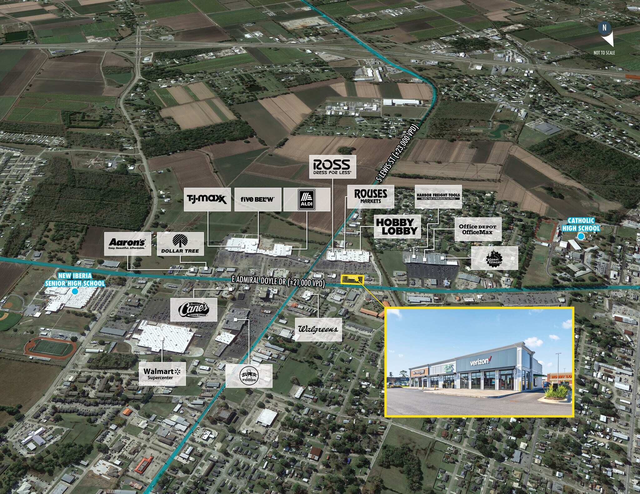 900 E Admiral Doyle Dr, New Iberia, LA à vendre Photo du bâtiment- Image 1 de 9