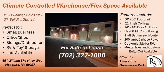 Plus de détails pour 651 William Shockley Wy, Mesquite, NV - Industriel à louer
