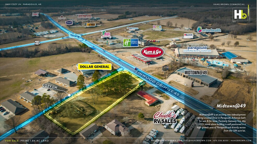 2809 Cozy Ln, Paragould, AR à vendre - Aérien - Image 3 de 4