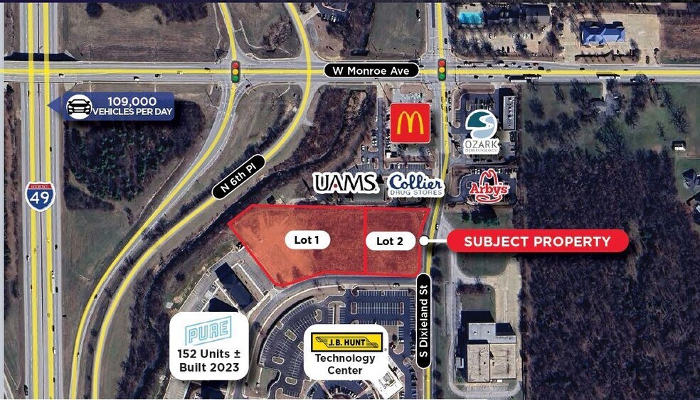 Commerce Creek Dr, Lowell, AR à vendre - Aérien - Image 2 de 3