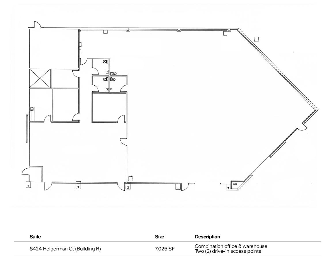 8400-8444 Helgerman Ct, Gaithersburg, MD à louer Plan d’étage- Image 1 de 1