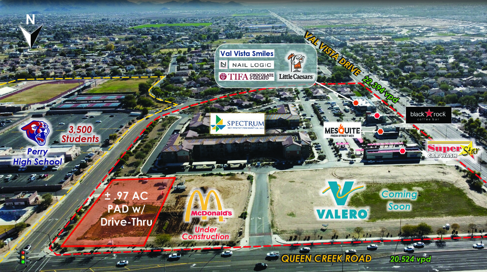 E/SEC QUEEN CREEK & VAL VISTA DRIVE, Gilbert, AZ for sale - Aerial - Image 1 of 1