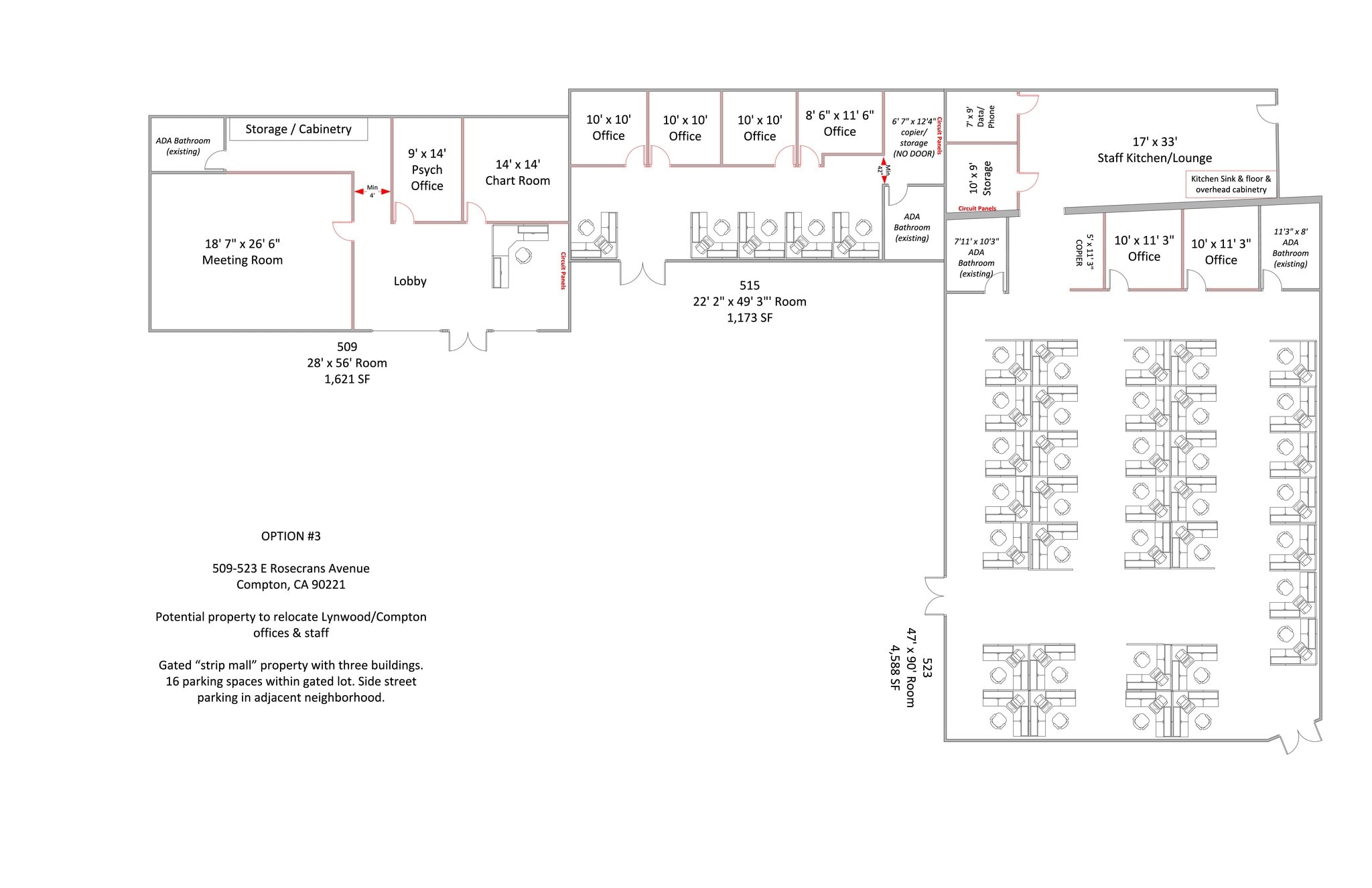 509-523 E Rosecrans Ave, Compton, CA à louer Plan de site- Image 1 de 1