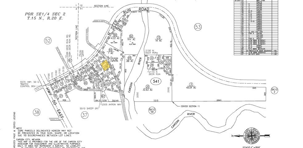 N Deer Run Rd, Carson City, NV à vendre - Plan cadastral - Image 1 de 1