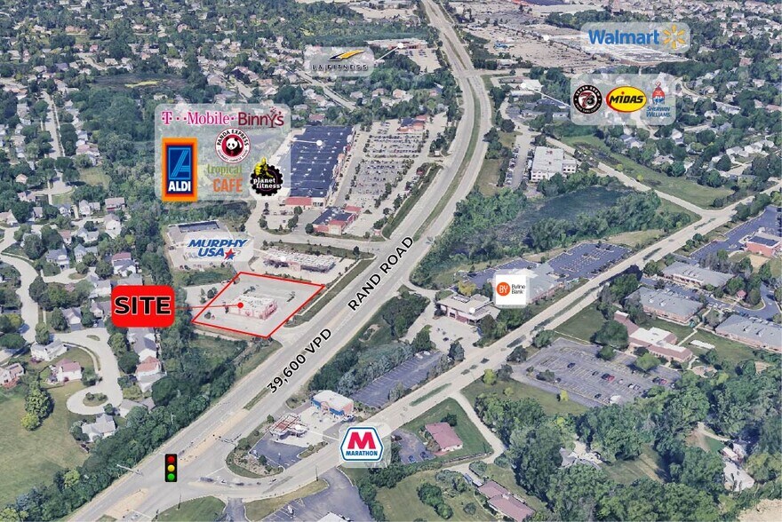 1095 S Rand Rd, Lake Zurich, IL à louer - Aérien - Image 2 de 2