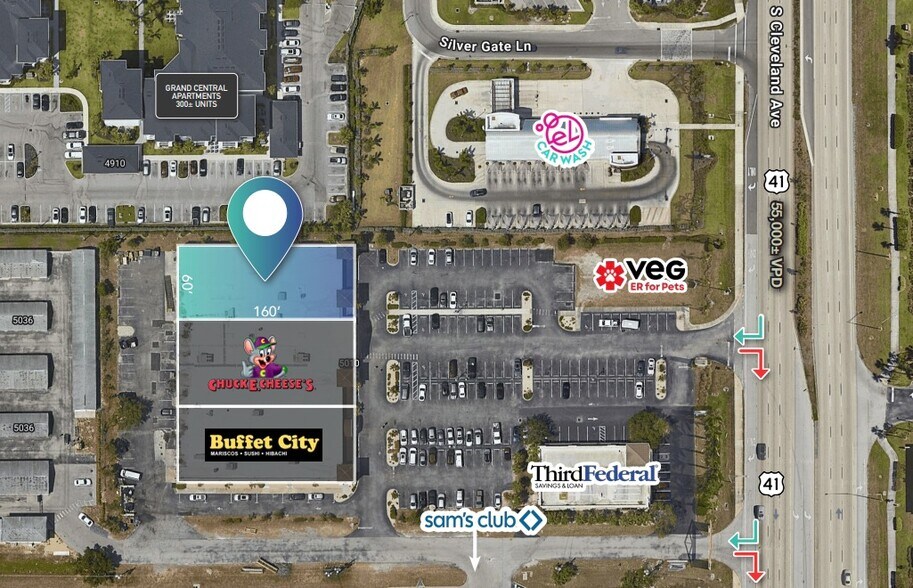 5010-5020 S Cleveland Ave, Fort Myers, FL à louer - Aérien - Image 2 de 2