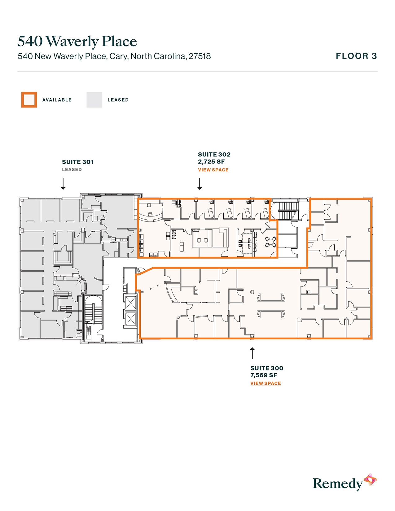 540 New Waverly Pl, Cary, NC à louer Plan d’étage- Image 1 de 1