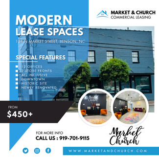 Plus de détails pour 101 N Market St, Benson, NC - Bureau, Local commercial à louer