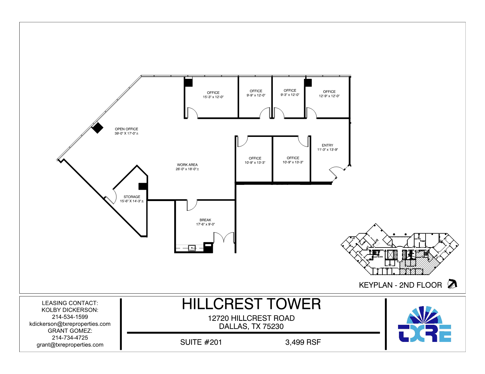 12720 Hillcrest Rd, Dallas, TX à louer Plan d’étage- Image 1 de 1