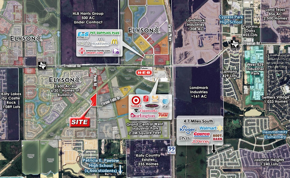 Peek Rd & Elyson Falls Dr, Katy, TX for lease - Aerial - Image 3 of 4