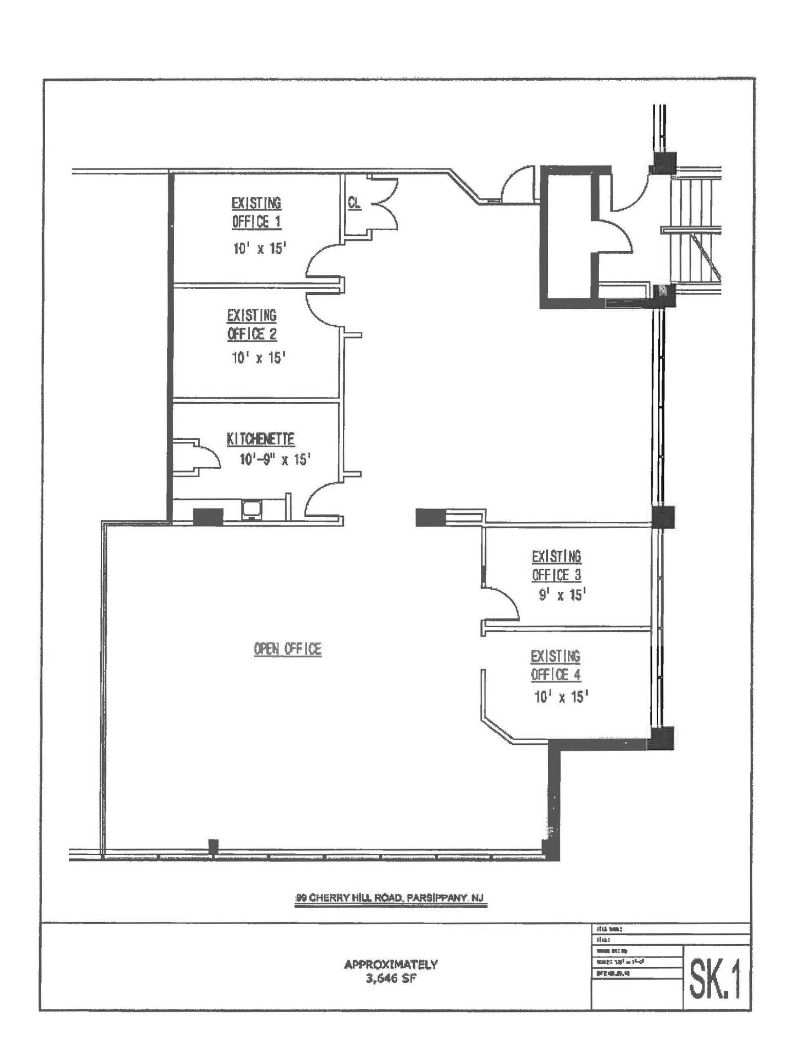 99 Cherry Hill Rd, Parsippany, NJ for lease Floor Plan- Image 1 of 2