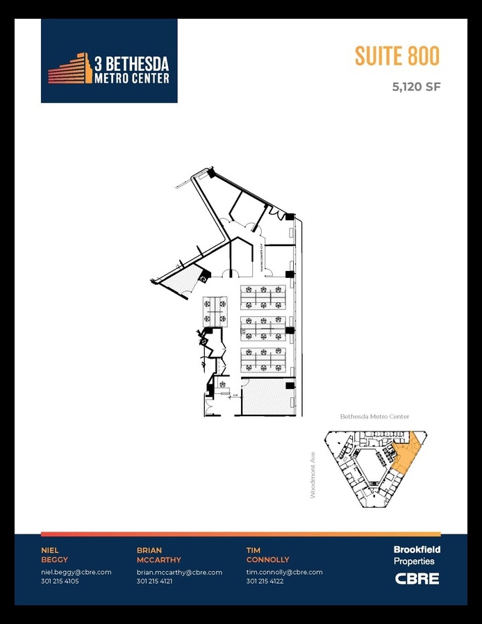 3 Bethesda Metro Center, Bethesda, MD for lease Floor Plan- Image 1 of 1