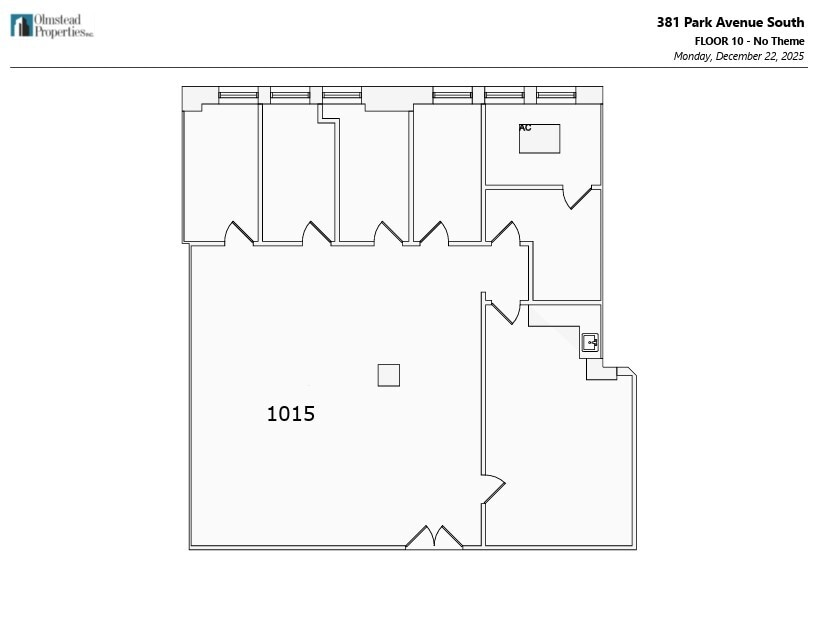 381 Park Ave S, New York, NY à louer Plan d’étage- Image 1 de 2