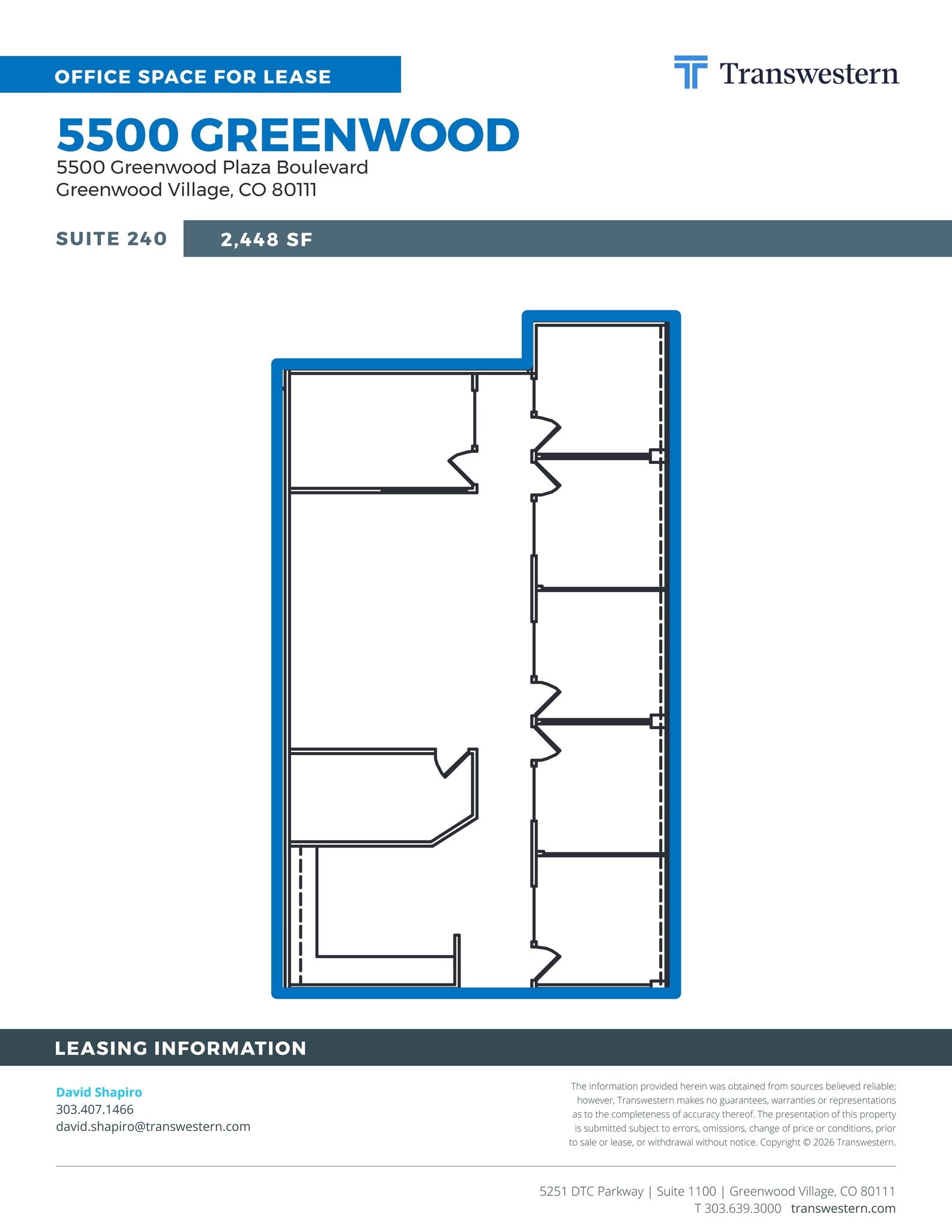 5500 Greenwood Plaza Blvd, Englewood, CO à louer Plan de site- Image 1 de 2