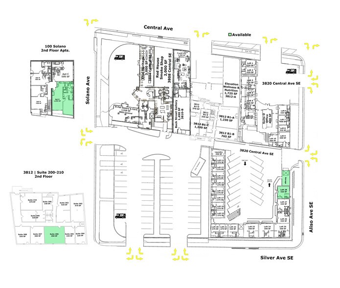 3804-3810 Central Ave SE, Albuquerque, NM à louer - Plan de site - Image 2 de 5