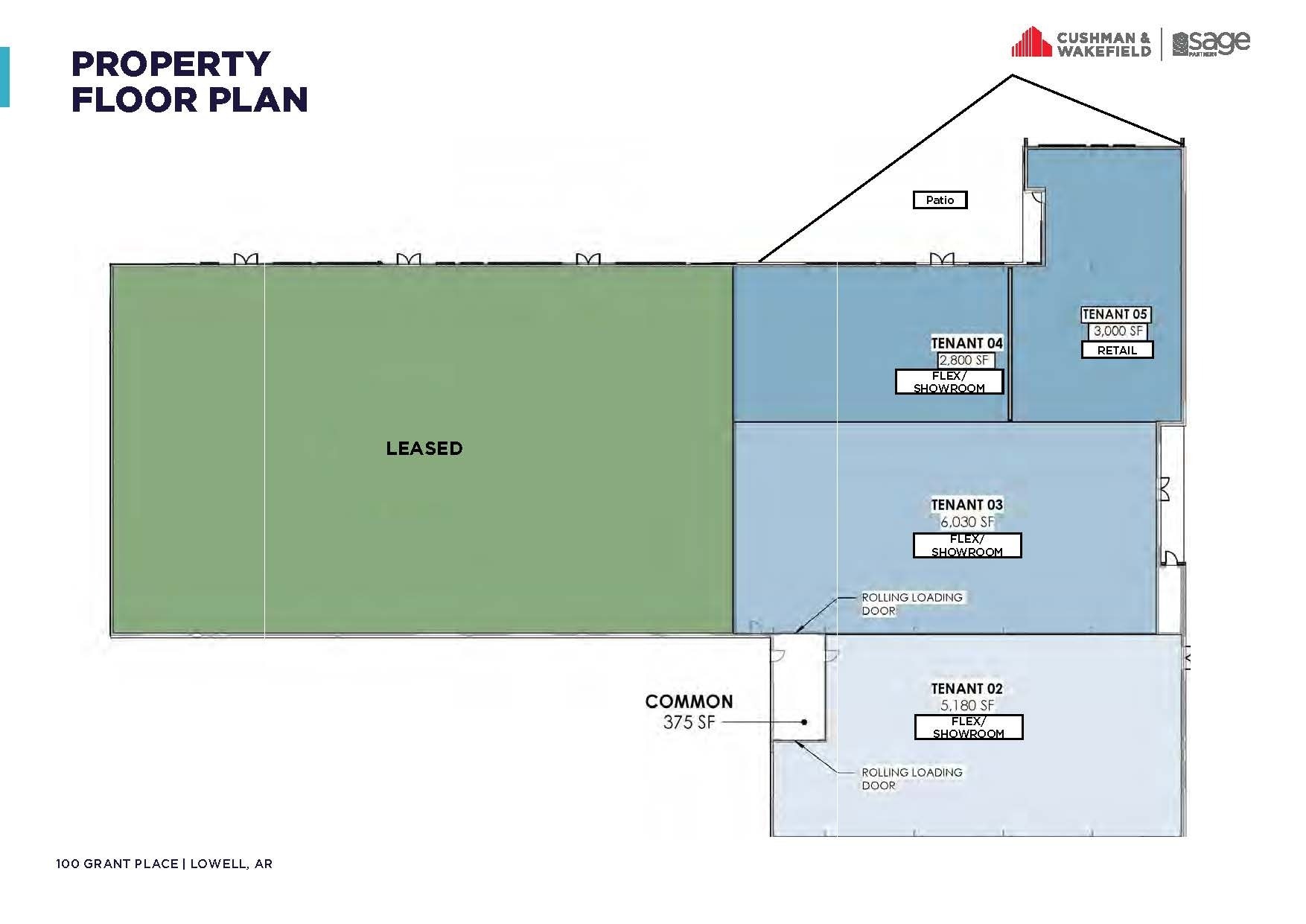 100 Grant Pl, Lowell, AR à louer Plan d’étage- Image 1 de 1