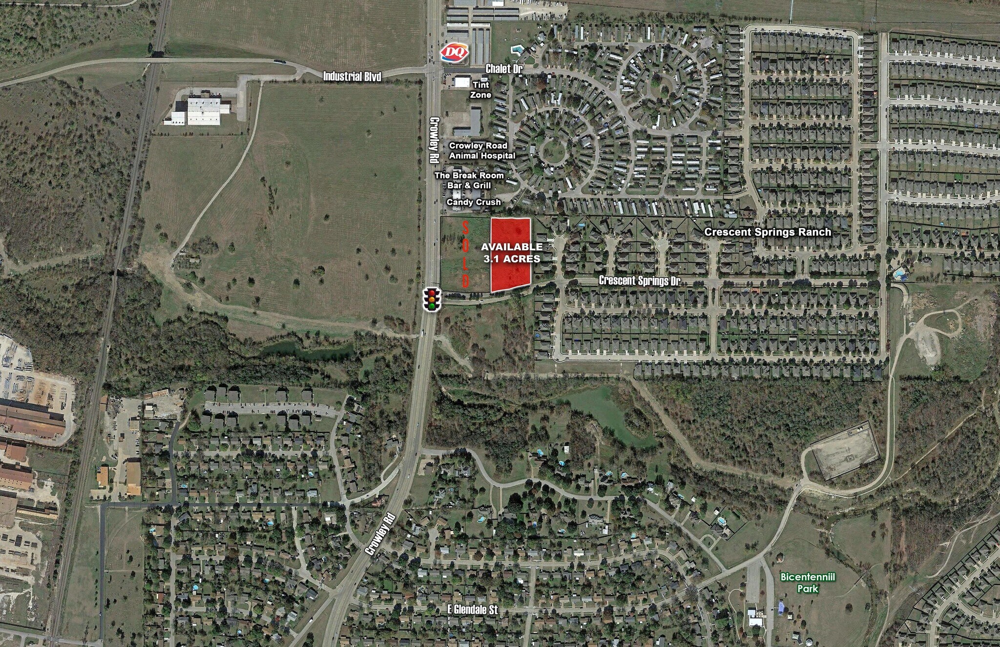 NEQ N Crowley Rd & Crescent Springs Rd, Crowley, TX à vendre Aérien- Image 1 de 3
