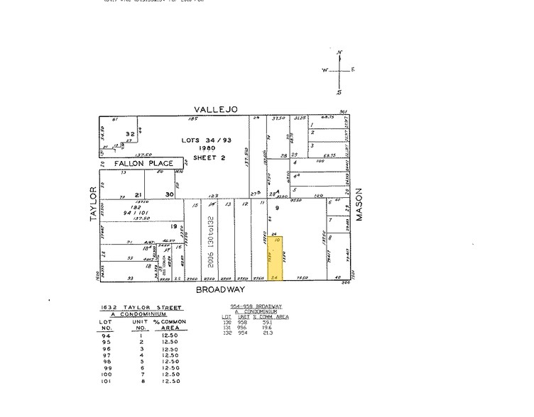 908 Broadway, San Francisco, CA à vendre - Plan cadastral - Image 1 de 1