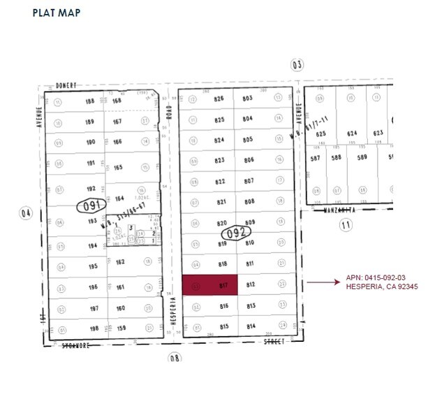 Hesperia Rd, Hesperia, CA for sale - Plat Map - Image 2 of 2