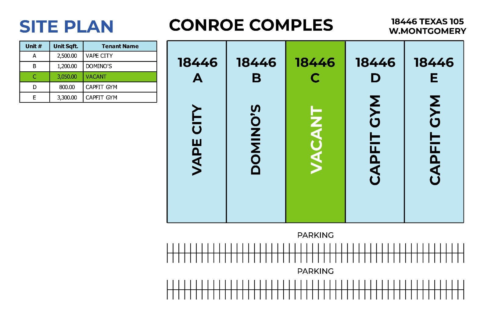 18446 Highway 105 W, Montgomery, TX à louer Plan de site- Image 1 de 2